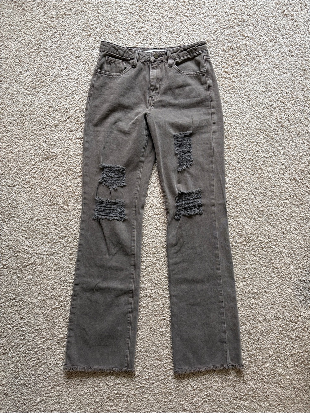 Altar’d State Brown Distressed Straight Jeans